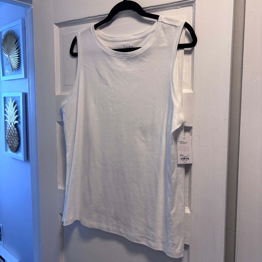NWT Croft & Barrow 100% Cotton White Tank